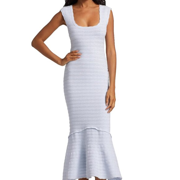 LoveShackFancy | Leigh Pointelle Knit Midi Dress Blue|XS|NWT - Picture 1 of 10